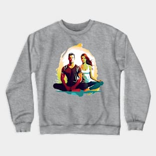 man and woman practicing yoga Crewneck Sweatshirt